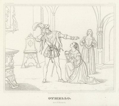 Othello, Act IV, Scene 2 by Friedrich August Moritz Retzsch