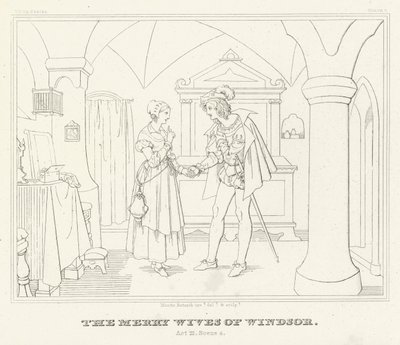 The Merry Wives of Windsor, Act III, Scene 4 by Friedrich August Moritz Retzsch
