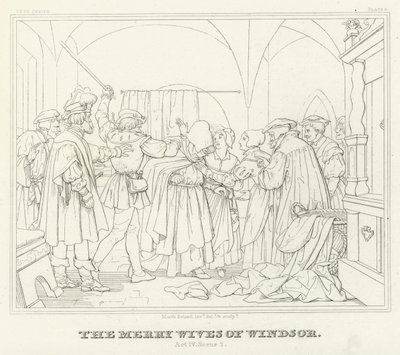 The Merry Wives of Windsor, Act IV, Scene 2 by Friedrich August Moritz Retzsch