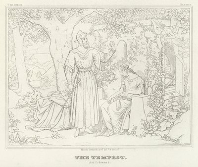 The Tempest, Act I, Scene 2 (engraving) by Friedrich August Moritz Retzsch