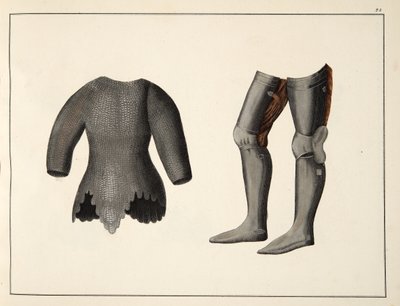 Armour, plate from A History of the Development and Customs of Chivalry, by Dr. Franz Kottenkamp, published by Carl Hoffmann by Friedrich Martin von Reibisch