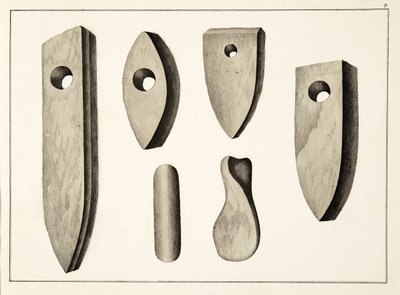 Stone weapons, plate from A History of the Development and Customs of Chivalry, by Dr. Franz Kottenkamp, published by Carl Hoffmann by Friedrich Martin von Reibisch