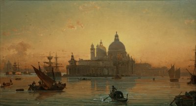 Evening Mood in Venice with Santa Maria della Salute by Friedrich Nerly