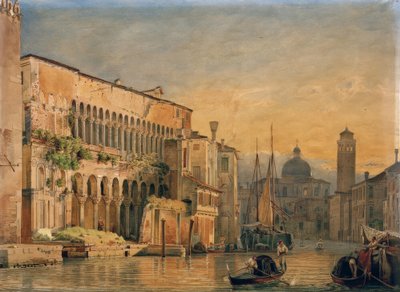 Grand Canal with Palazzo Fondaco dei Turchi by Friedrich Nerly