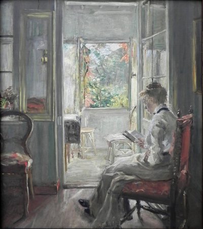 Girl Reading / In the Door of the Veranda by Fritz von Uhde