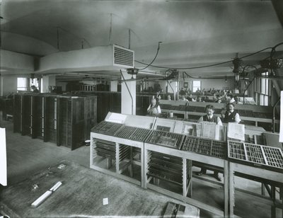 New York Evening Post Type-Setting Room by G.P. Hall und Sohn