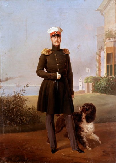 Portrait of the Russian Tsar Nicholas I at Peterhof by G. Botmann