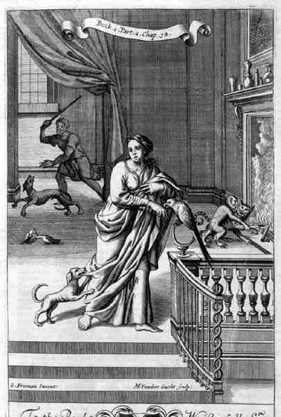 An Interior with a Woman and Animals, illustration from Book 1 Part 8 Chapter 12 of 