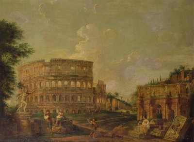 The Colosseum with the Arch of Constantine, c.1730 by G. P. (attr. to) Pannini or Panini