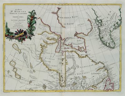 Hudson Bay, Land of Labrador and Greenland, engraving by G. Zuliani from 