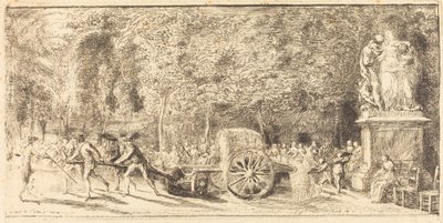 The Watering Barrel [upper half] by Gabriel Jacques de Saint Aubin