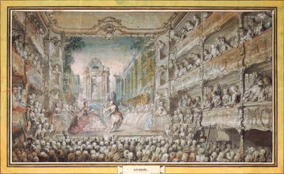 The Performance of Armida in the Old Auditorium of the Opera House by Gabriel Jacques de Saint Aubin