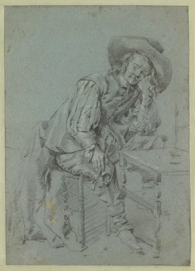 A Seated Man with a Pipe by Gabriel Metsu
