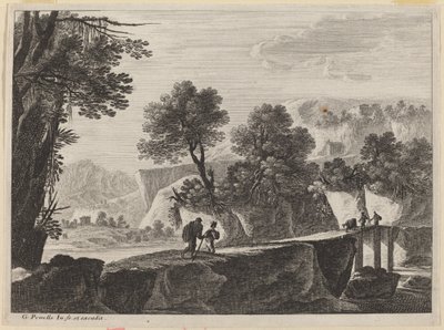 Travelers Approaching a Bridge by Gabriel Perelle