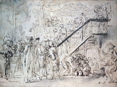 Le Grand Café by Gabriel de Saint-Aubin