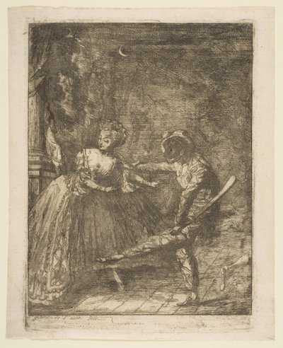 Le Theatre Italien by Gabriel de Saint-Aubin