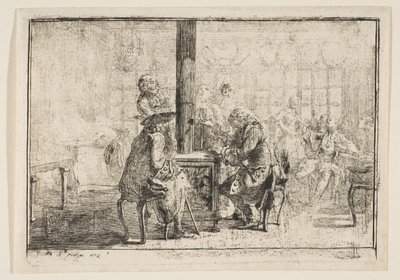 Les Nouvellistes by Gabriel de Saint-Aubin