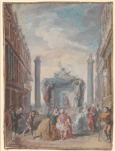 Venetian Festivals by Gabriel de Saint-Aubin