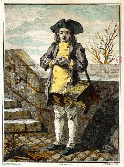 Old metiers: the shoe shiner (Engraving) by Gabriel de Saint-Aubin