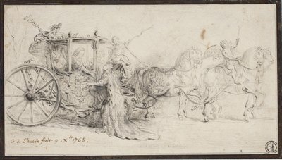 Paris Welcomes Christian VII by Gabriel de Saint-Aubin