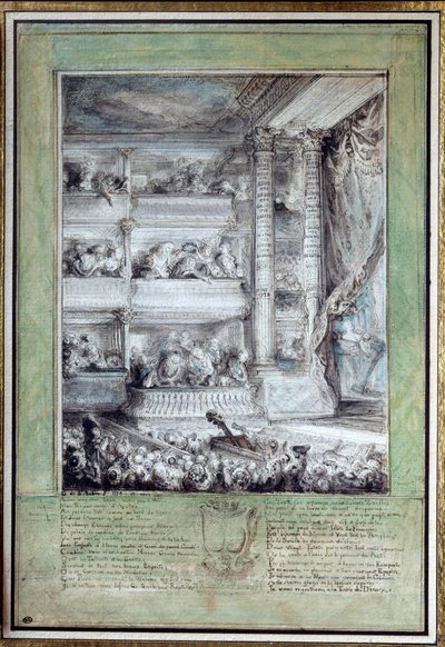 The Coronation of Voltaire at the Theatre Francais, 1778 by Gabriel de Saint-Aubin