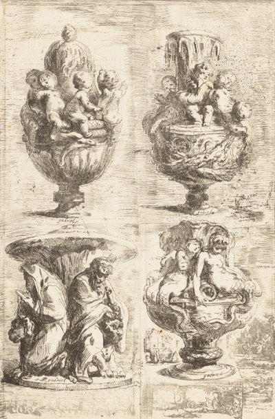 The Four Vases by Gabriel de Saint-Aubin