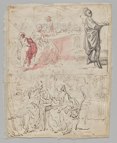 Theatre Scene by Gabriel de Saint-Aubin
