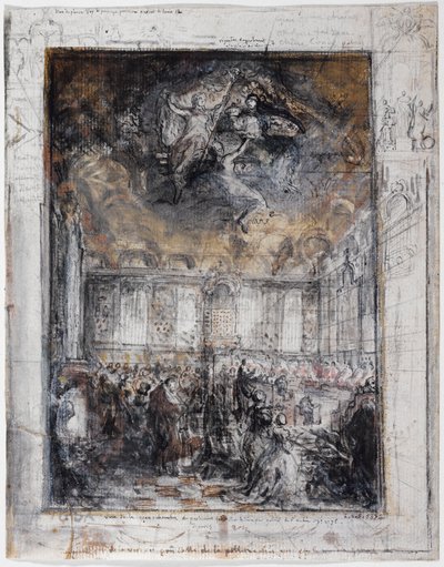 View of the Grand Chamber of the Parliament of Paris by Gabriel de Saint-Aubin