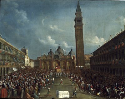 Procession of the doge and distribution of money to citizens, in St. Mark