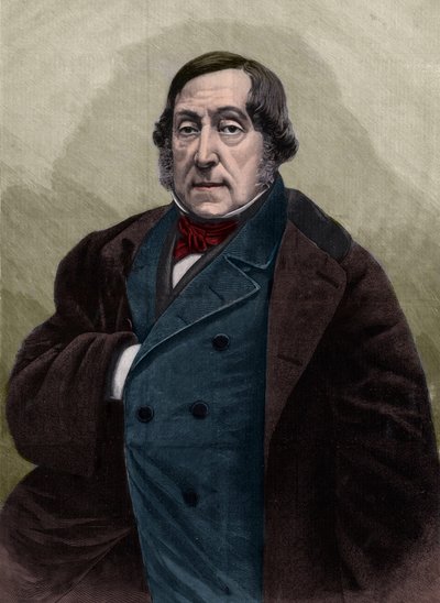 Portrait of Gioachino Rossini (1792-1868), Italian composer - Engraving after the photograph by Nadar by Gaspard Felix Tournachon Nadar