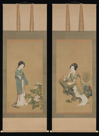 Yanji with Orchids and Yang Guifei with Peonies by Genki