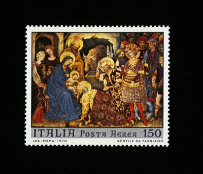 Adoration of Magi Postage Stamp by Gentile da Fabriano