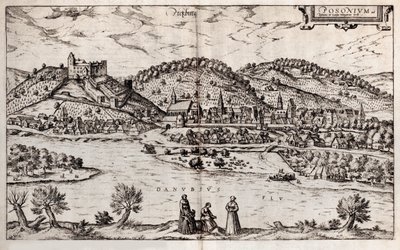 Pressburg Bratislava. From: Civitates Orbis Terrarium, 1588 by Georg Braun und Franz Hogenberg