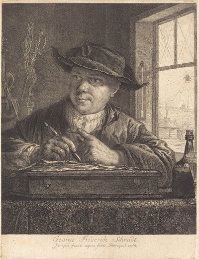 Self-Portrait with a Spider in the Window by Georg Friedrich Schmidt