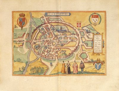 Map of Canterbury by Georg Braun and Hogenberg Franz
