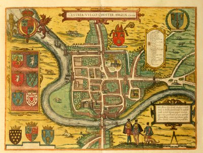 Map of Chester from Civitates Orbis Terrarum by Georg Braun by Georg Braun and Hogenberg Franz