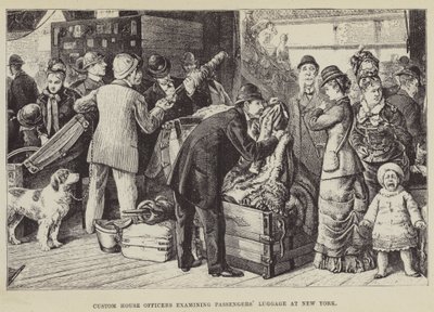 Custom House Officers Examining Passengers