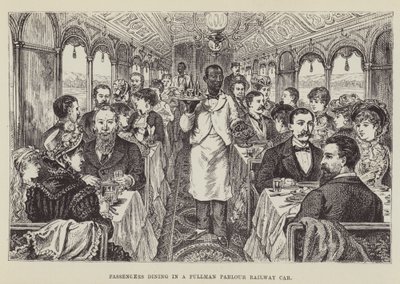 Passengers Dining in a Pullman Parlour Railway Car by George Augustus Sala
