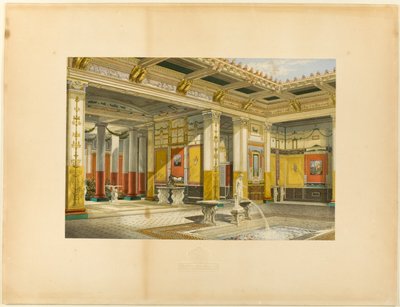 The Pompeian Court of the Crystal Palace. Digby Wyatt, Esq., Architect by George Baxter