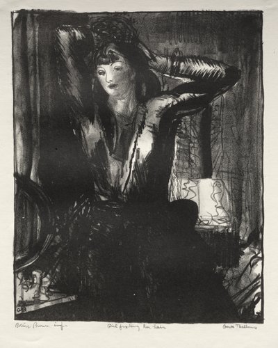 Girl Fixing Her Hair by George Bellows
