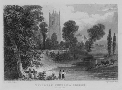 Tiverton Church and Bridge, Devonshire by George Bryant Campion