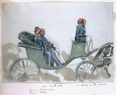 A Contrast: General La Marmora and Omar Pasha, a Drive in the Crimea, from an Album of Paintings and Sketches Known as 