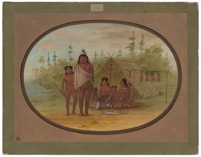 A Flathead Chief with His Family by George Catlin