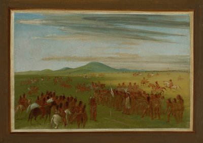 Horseracing on a Course Behind the Mandan Village by George Catlin