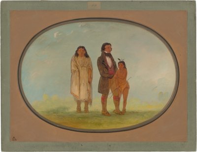 Kaskaskia Chief, His Mother, and Son by George Catlin