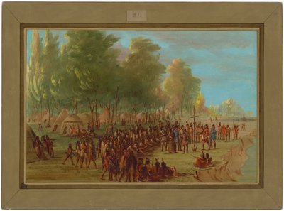 La Salle Erecting a Cross and Taking Possession of the Land, March 25, 1682 by George Catlin
