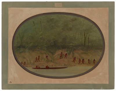 Lengua Indians Ascending the Rapids of the Rio Uruguay by George Catlin