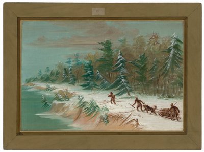 Returning to Fort Frontenac by Sled, February 1679 by George Catlin