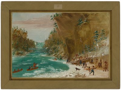The Expedition Encamped below the Falls of Niagara, January 20, 1679 by George Catlin