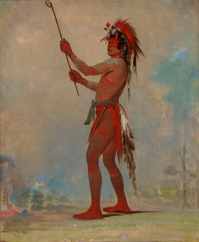 We-chúsh-ta-dóo-ta, Red Man, a Distinguished Ball Player by George Catlin